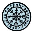 Gemelolandia | Parche de Aegishjalmur 9 cm-Termoadhesivo Inspirado en la Proteccion Vikinga - Diseño Único para Ropa y Accesorios - Runas Mjollnir
