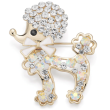 Broche Caniche Cristal 3,7 x 4,6 cm - Gemelolandia