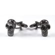 Gemelos para Camisa Calavera Acero Negro 02