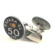 Gemelos para camisas de monedas de 50 céntimos de Peseta de 1982 Color Negro 04