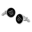 Gemelos de Camisa Boda Frases Siempre Sere Tu Niña + Te quiero Mucho Papa Negro 15mm