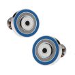 Gemelos de Camisa Circles Reversible Blue and White 01