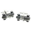 Gemelos de camisa Bolido cool retro style metallic silver motor racing car 04 - Gemelolandia
