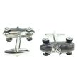 Gemelos de camisa Bolido cool retro style metallic silver motor racing car 05 - Gemelolandia