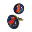 Gemelos de Camisa Moneda 1 Dracma Años 70 - Gemelolandia