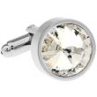 Gemelos de Camisa White Crystal Rounded Wedding 02