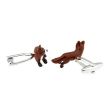 Gemelos de Camisa Zorro Esmaltado Marron 03