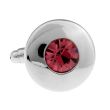 Gemelos para camisa Wedding Crystal Pink Rounded 02