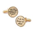 Gemelos para Camisa De tus Manos Mis Primeros Pasos, Y de Tu Brazo al Altar Dorado 15mm