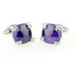 Gemelos de Camisa Purple Stone Poker Engarced 02