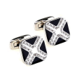 Gemelos para camisas White Stones in Black Cross 01