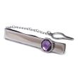 Pasador de Corbata Octogonal Purple Stone 01