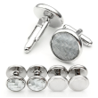 Stud Set Botones de Esmoquin y Gemelos Grey and Plated Mosaic 03