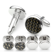 Stud Set Botones de Esmoquin y Gemelos Yellow and Black Mosaic 03
