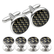 Stud Set Botones de Esmoquin y Gemelos Yellow and Black Mosaic 01
