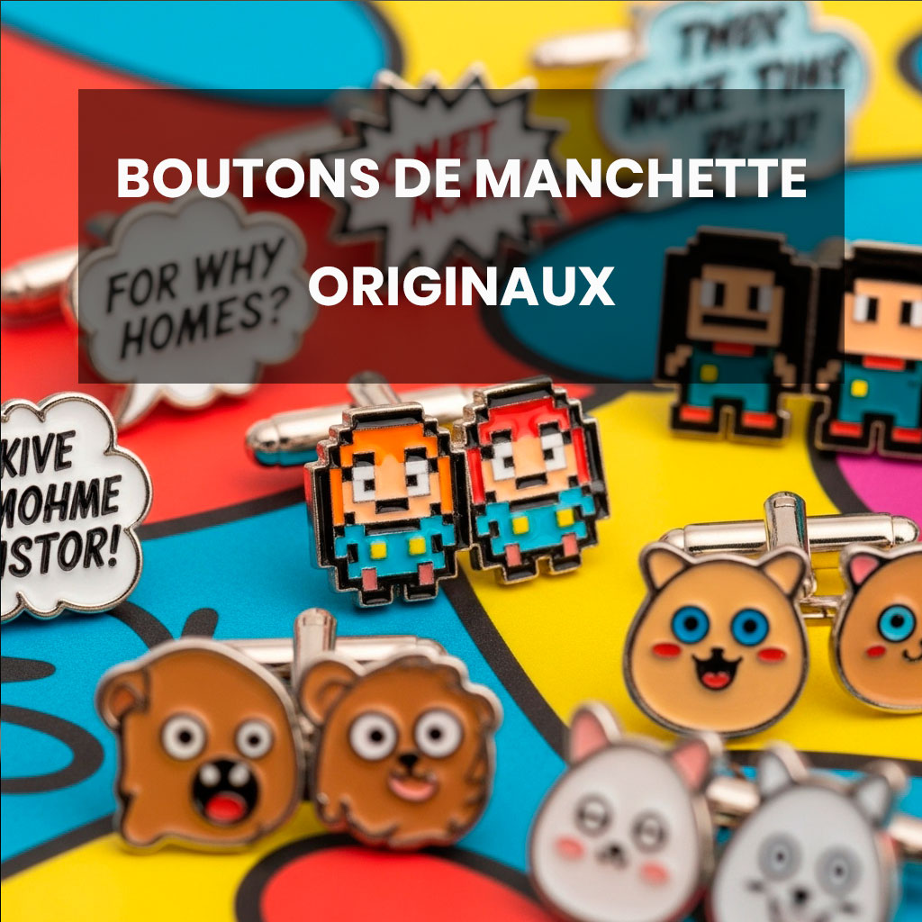Boutons de manchette originaux et amusants